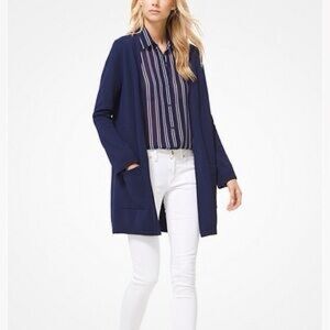 Michael Kors Dark Blue ribbed long Cardigan